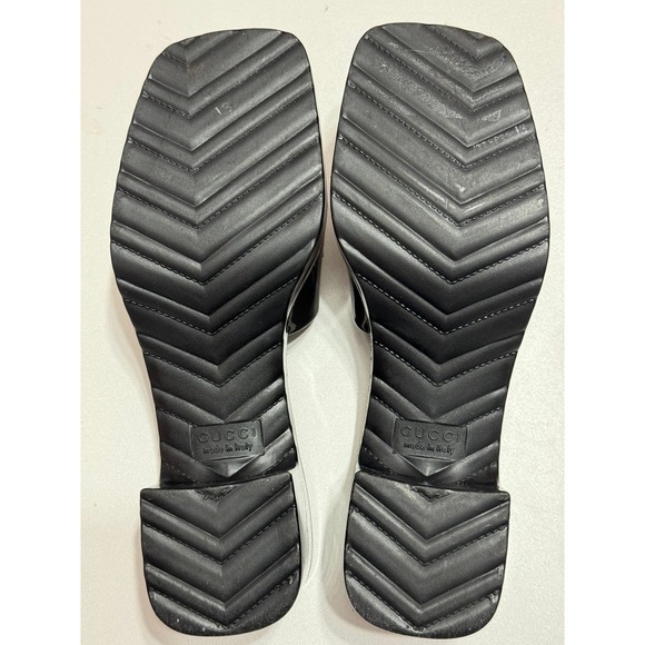 Gucci Rubber Logo Platform Slide Sandal in Black Size 37 Slip-On Open Toe - Picture 7 of 16